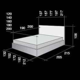 Размеры двуспальной кровати Diana