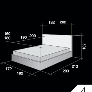 Размеры двуспальной кровати Patricia 2