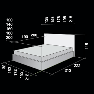 Размеры двуспальной кровати Nicole