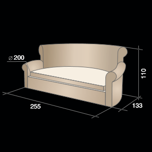 Размеры круглой кровать Milana
