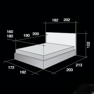 Размеры двуспальной кровати Patricia